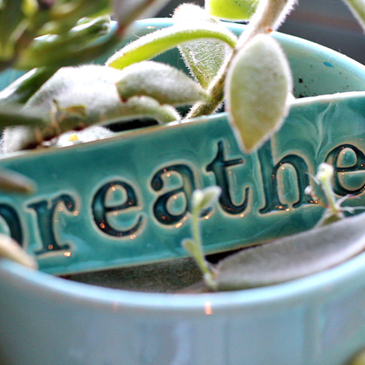 Stone with word breathe by Mae Chevrette via Flickr