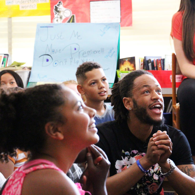 Hip-hop artist JusTme in Madison classroom