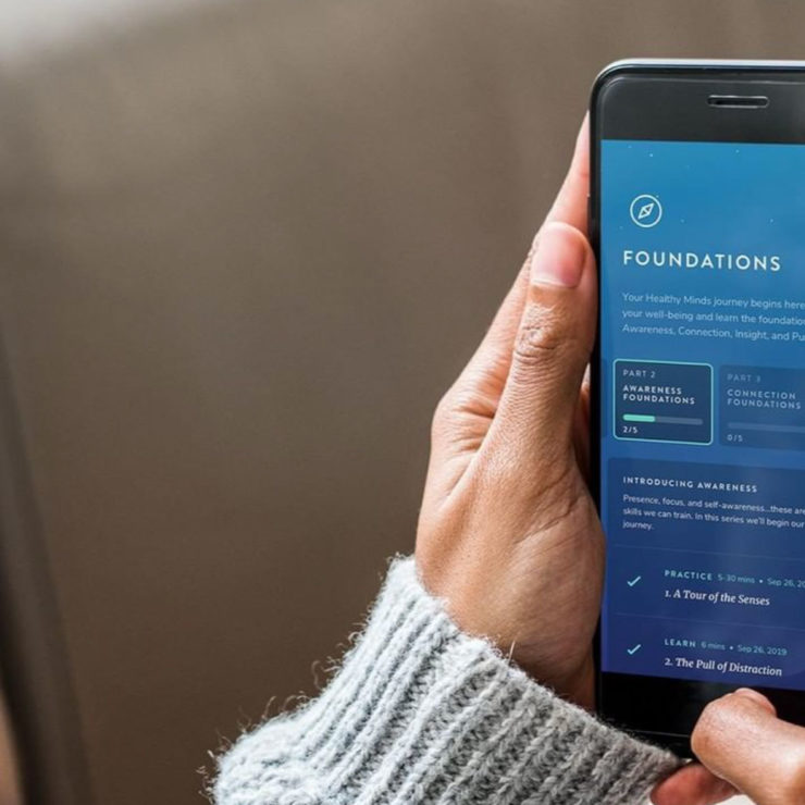 Someone Using The Healthy Minds Program App At Home