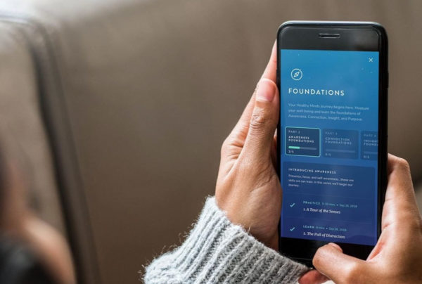 Someone Using The Healthy Minds Program App At Home
