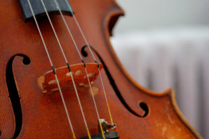 Close up of a violin to show that learning well-being is like learning how to play a violin