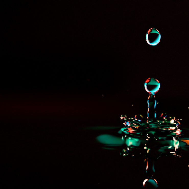 Water Splash On Black Background