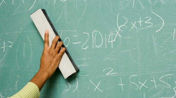 Photo of cleaning chalkboard by XiXinXing via iStock