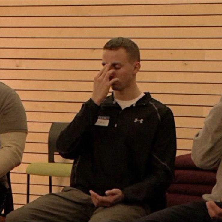 Photo of veterans practicing mindfulness via Free the Mind Documentary