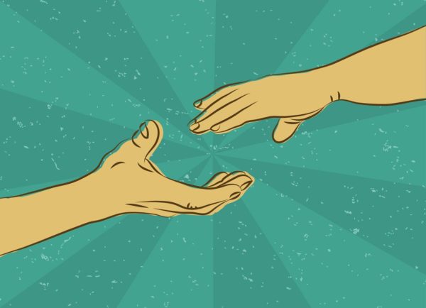 Illustration of hands connecting by Grzegorz Wójcik via iStockPhoto